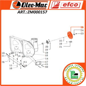 Шкив привода шнеков двойной 20x198 мм. EFCO / Oleo-Mac ZM000157