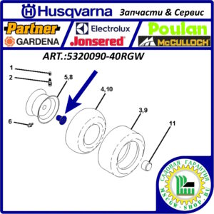 Втулка колеса 3/4"x1.375"х1" HUSQVARNA 5320090-40RGW