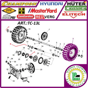 Колесо в сборе левое 13*4.10-6 TC-13L