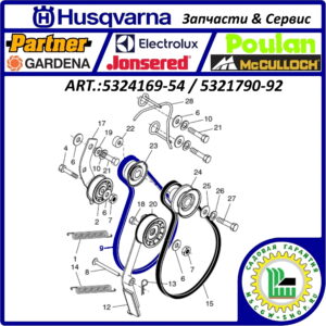 Ремень привода хода 1/2"x34.5" HUSQVARNA 5324169-54 / 5321790-92 / 532416954 / 532179092