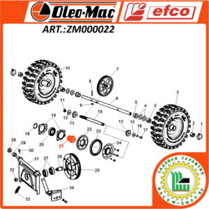 Основание фрикционного ролика 22x35x41x51 мм. OLEO-MAC / EFCO ZM000022