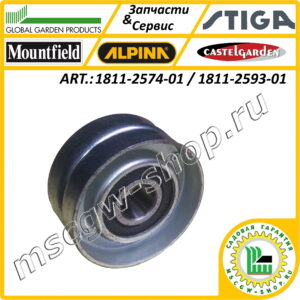 Ролик натяжения ремня привода колес 15x54x25 мм. GGP 1811-2574-01 / 1811-2593-01