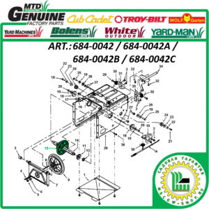 Ролик фрикционный 7/8"x4.875x2" MTD 684-0042 / 684-0042A / 684-0042B / 684-0042C