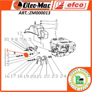 Ролик натяжения ремня привода колес 15x54x25 мм. OLEO-MAC / EFCO ZM000013
