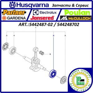 Подшипник 12x32x8 мм. HUSQVARNA 5442487-02 / 544248702