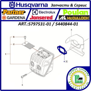 Прокладка глушителя 135 / 140 / 435 / 440 / 445 / 450 HUSQVARNA 5797531-01 / 5440844-01