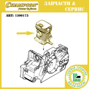 Шорт-блок 38 мм (графитовое напыление) со свечой [STIHL MS 180] CHAMPION 1300173